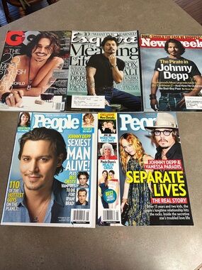Various Magazine Johnny Depp Covers - Set of 5